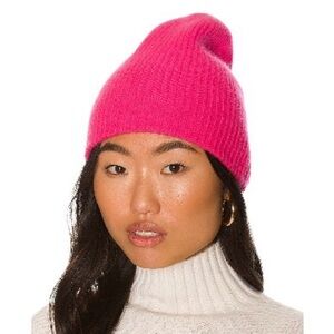 White + Warren 100% Cashmere Ribbed Beanie Hat | Hot Pink | Excellent Condition